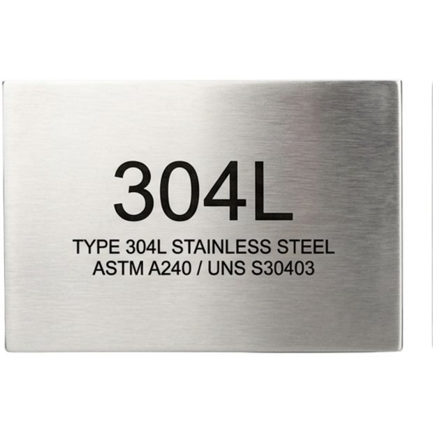 Type 304L stainless steel, ASTM A240 / UNS S30403