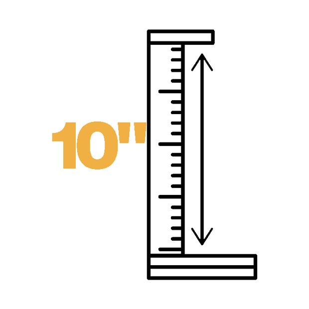 DELC 10 inch face curb height icon