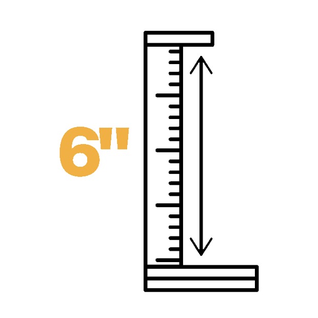 DELC 6 inch face curb height icon
